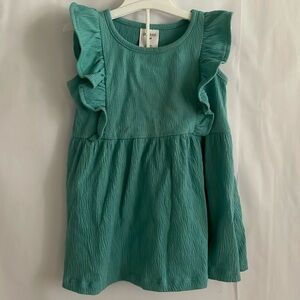 Okie Dokie Sundress w/ Undies Teal Ruffles Toddler Size 18 Months